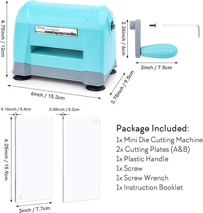 BAOFALIMini Manual Die Cutting Machine; Portable Die Cut and Embossing Machinefor DIY Die Cutting Embossing Paper Card Craft Scrapbooking Dies Cutter Photo Album Decorative Craft Scrapbooking Supplies