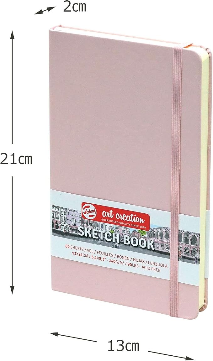 Talens Art Creation Sketchbook, Pastel Pink, 80 Sheets, 5.1 x 8.3 in