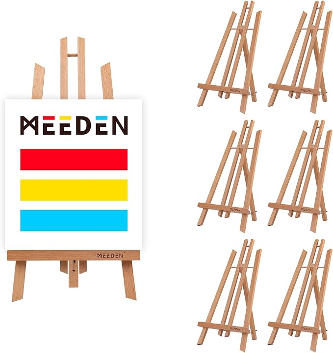 MEEDEN 6 Pack 20 Inch Art Beech Wooden Tabletop Easel for Sign Painting