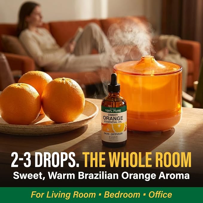 100% Pure Orange Oil - 4 Fl Oz Orange Essential Oil for Hair, Skin, Diffuser, Aromatherapy & DIY Soap Making Scent (Pack of 3)