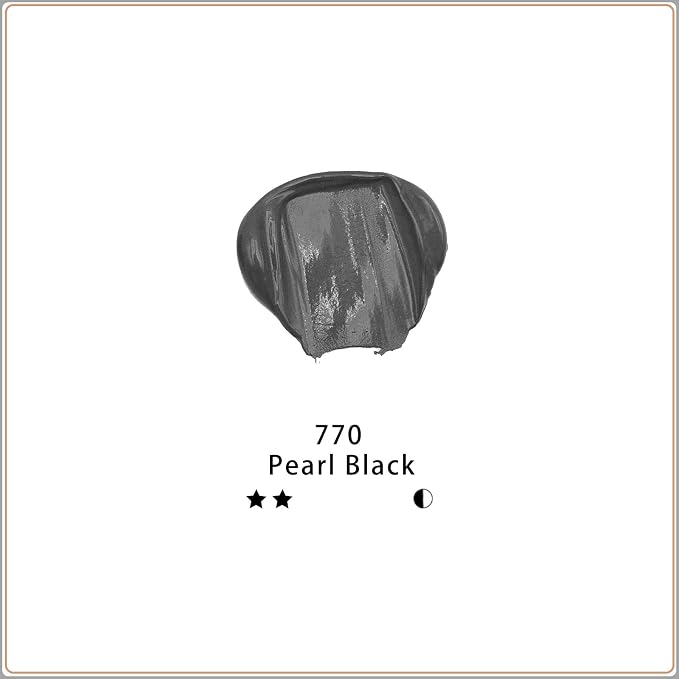 Artecho Black Acrylic Paint, Pearl Black (120ml / 4.05oz) Tubes, Art Craft Paints for Canvas, Rock, Stone, Wood, Fabric, Art Supplies | Semi Glossy Finish, High Pigment Rich Color Craft Paint for Canvas, Rocks, Wood, Fabric, Ceramic, Non-Toxic
