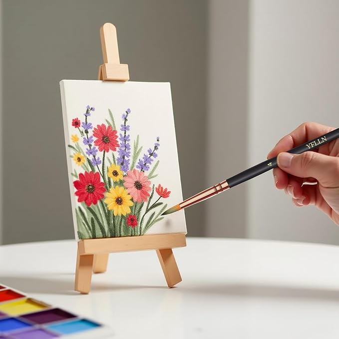 Artist Paint Brush Set，Assorted Shapes & Sizes for Acrylic, Watercolor, Oil, and Gouache, Perfect Artist Brushes for Kids, Adults Fabulous for Canvas & Fabric - for Beginners and Professionals (12)