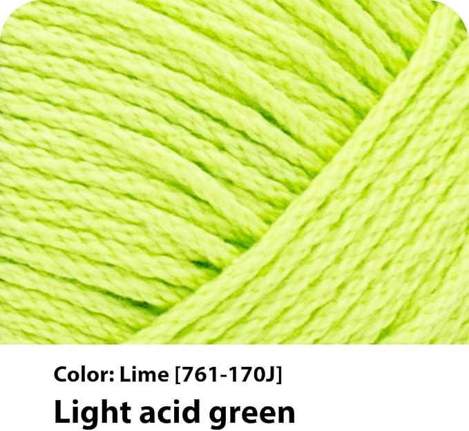Lion Brand Yarn, 24/7 Cotton Yarn, Lime, Green, 3 Pack