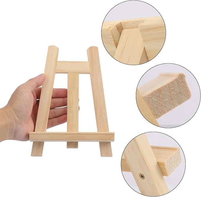 Yiksonyo 12 Pack 11 Inch Wooden Easel, Tabletop Wood Easels Stand, Wooden Easel for Painting, Art, and Crafts