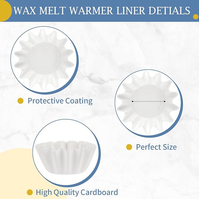 PEASUG 100 Pcs Wax Melt Liners Leakproof Reusable Universal for Warmers