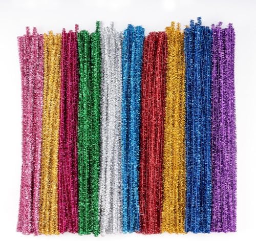 Caydo 200PCS Glitter Pipe Cleaners for Creative Art and Craft Projects