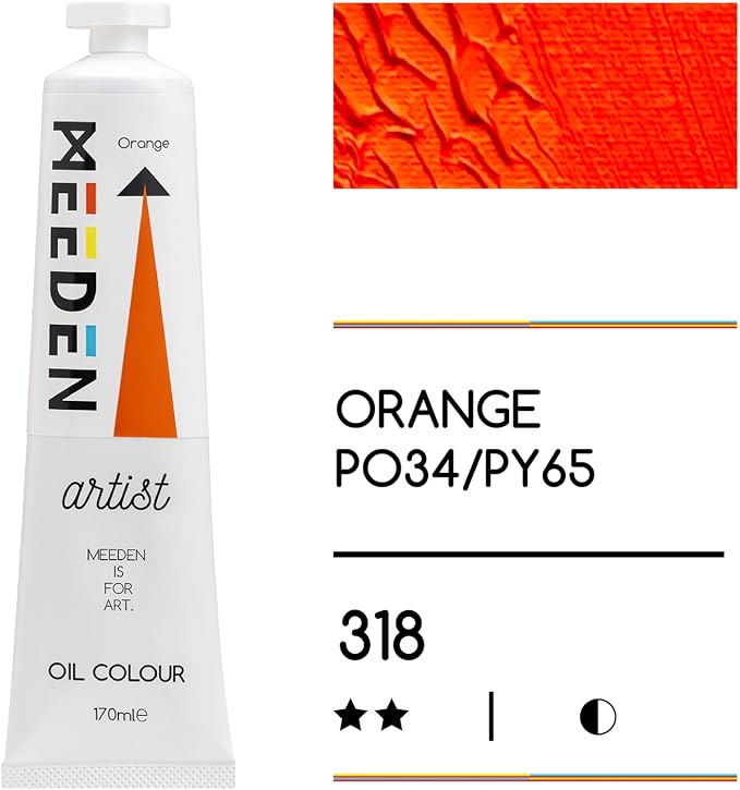 MEEDEN Artist Grade Oil Paint: Orange - 170ml/5.7oz Tube | Professional Art Paints and Supplies for Canvas Painting