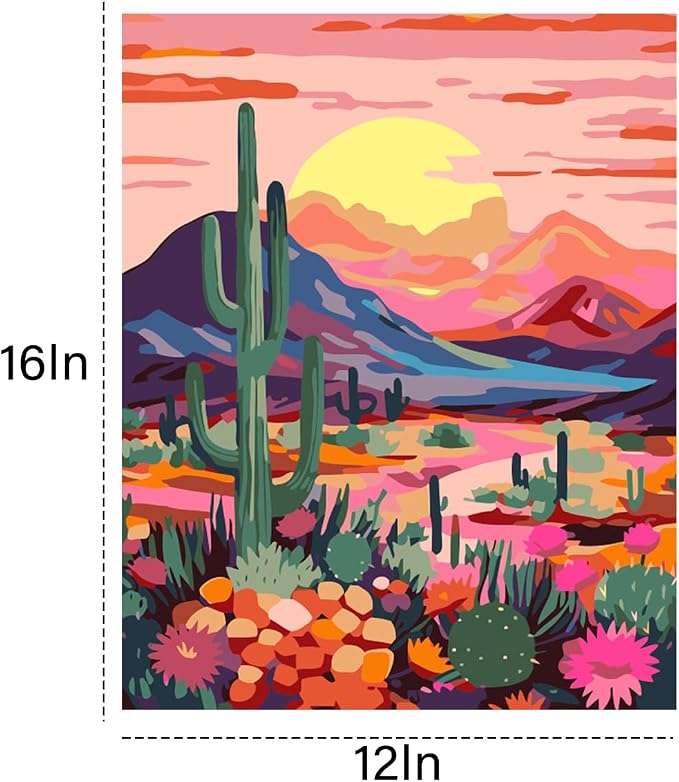 2 Pack National Park Paint by Numbers Kit for Adults Beginner,Landscape Paints by Numbers Kits for Adults On Canvas Wander Painting National Parks Paint by Number On Mountain 12x16 Inch(Without Frame)