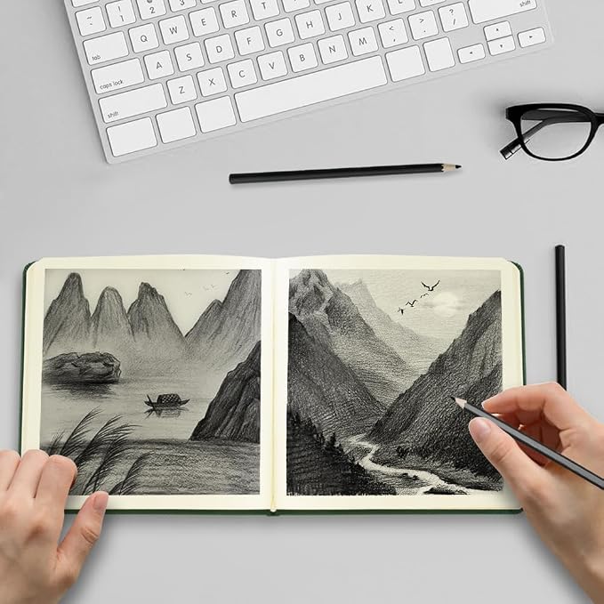 5x5 Pocket Sketch Book,80gsm Hardcover Art Sketchbook for Drawing Journal