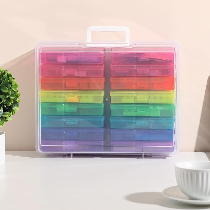 novelinks Photo Storage Box and 16 Inner 4" x 6" Photo Storage Containers