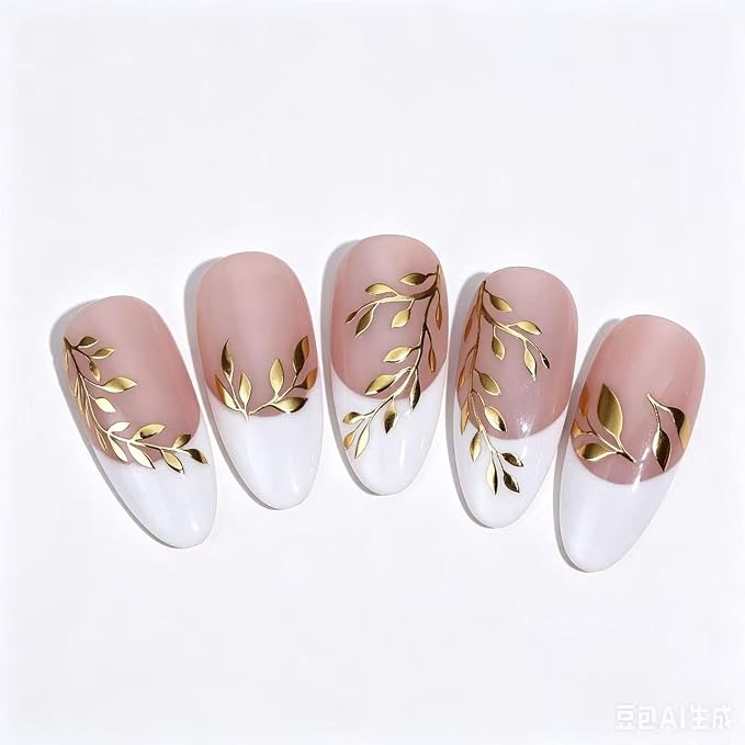 30 Sheets Fall Nail Art Stickers Gold Maple Leaf Nail Decals 3D Self-Adhesive Nails Supplies for Women Manicure Decorations