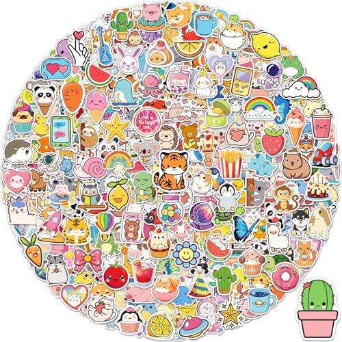600 Pcs/Pack Water Bottle Stickers for Kids, Cute Vinyl Waterproof Stickers | Party Favors for Girls Teens, Back to School Supplies Gifts, Classroom Prizes, Goodie Bag Stuffers, Teacher Classroom Supplie
