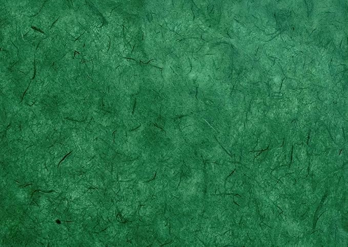 A5 50 Sheets Natural Fiber Mulberry Tree Mulberry Paper Sheets Art Tissue Washi Paper Design Craft Art Origami Suppliers Card Making 8.3" x 5.8". (Green Tone, A5)
