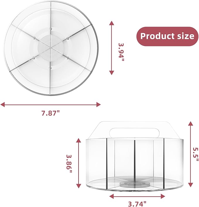 Absonic 500 PCS Acrylic Pencil Holder, 360 Rotating Clear Marker Organizer, Pen Crayon Marker Caddy Organizer for Desk, Desktop Storage and Organizer for Office School Art Supplies, 2 Pack