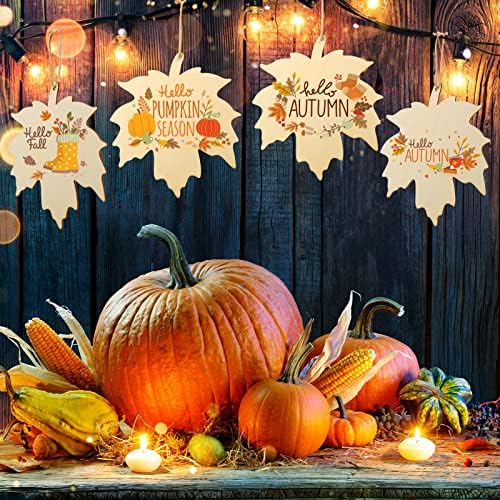 Large Size 7inch WoodenThanksgiving Ornaments to Paint, DIY Blank Unfinished Maple Leaf Wood Ornament for Crafts Autumn Hanging Decorations School Decoration(10PCS)
