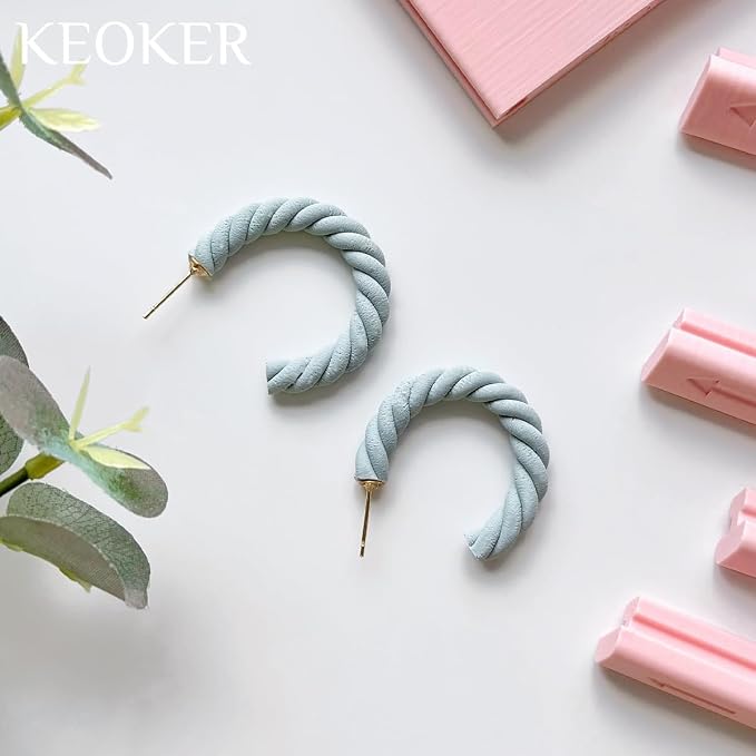 Keoker Clay Tube Hoop Roller Guide, Clay Rolling Strip Shape Maker, Polymer Clay Snake Maker, Polymer Clay Earring Tools