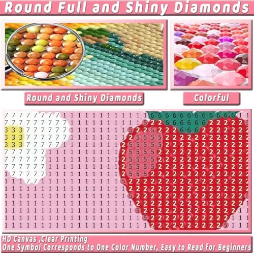 6 Pack Pink Diamond Art Kits for Adults Diamond Painting Kit for Beginner
