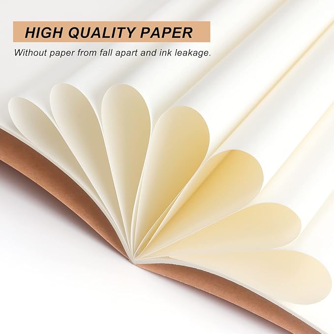 ZZTX 4 Pack Blank Kraft Notebooks A5, 36 Pages, 8.3 X 5.5 Inch