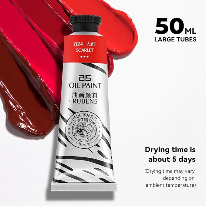 Paul Rubens Oil Paint, 20 Colors x 50ml Large Professional Tubes | High Saturation, Creamy Texture, and Consistency, Art Supplies for Artists, Students, Beginners