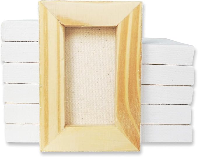 LWR CRAFTS Mini Stretched Canvas 2" X 3" Pack of 12