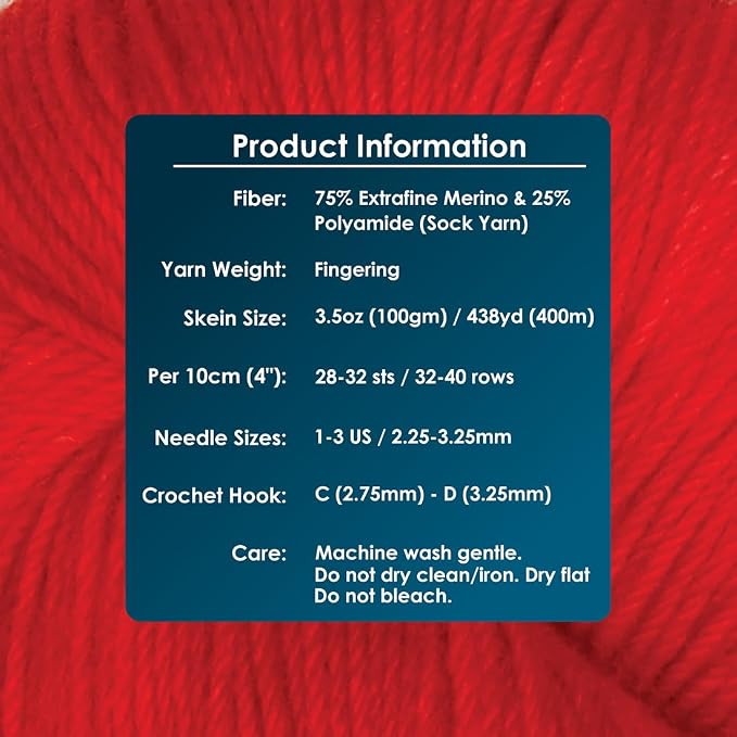 KnitPro Symfonie Fingering Weight Merino Wool Yarn 100g, Berry Bowl