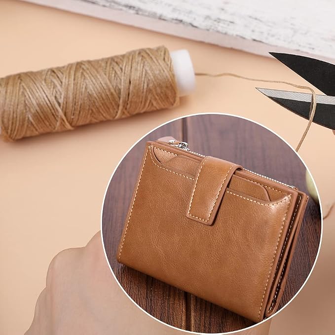 Waxed Thread, Upholstery Needle and Thread 32 Yards Khaki