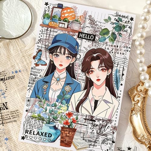 180PCS Vintage Transparent Border Landscape Scrapbooking Stickers for Journaling Retro Clear Journal Stickers for Planners Aesthetic Planner Sticker Set for Crafts Cards Calender Scrapbook Accessories