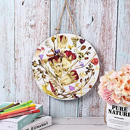 Jetec 1 Piece DIY Door Decor Sublimation Blank Wooden Door Hanger Unfinished Blank Sign Wood Circles for Crafts, Painting, Halloween, Christmas Decor