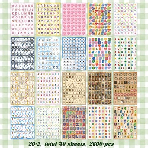 2600Pcs Magazine Letter Stickers Book for Scrapbook Album, Vintage Ransom Alphabet Stickers for Journaling, Scrapbook Supplies and Book Decor with 40 Sheets Pre-Cut Viny