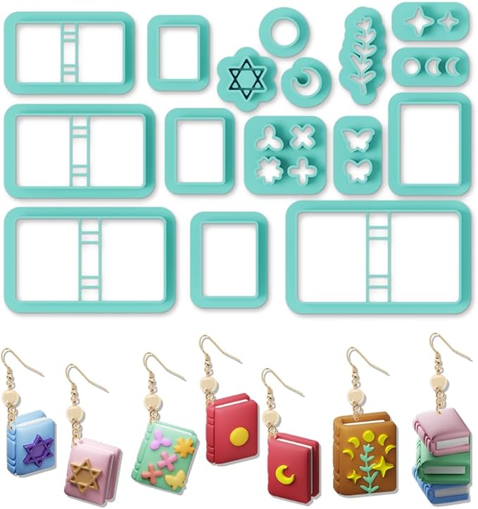 ORIGACH 16 Pcs Book Theme Polymer Clay Cutters Set