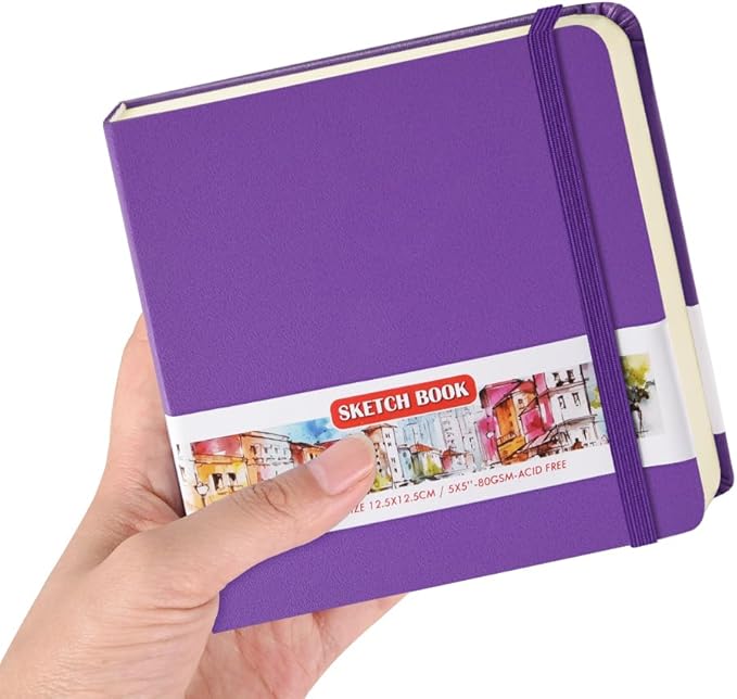 5x5 Pocket Sketch Book,80gsm Hardcover Art Sketchbook for Drawing Journal
