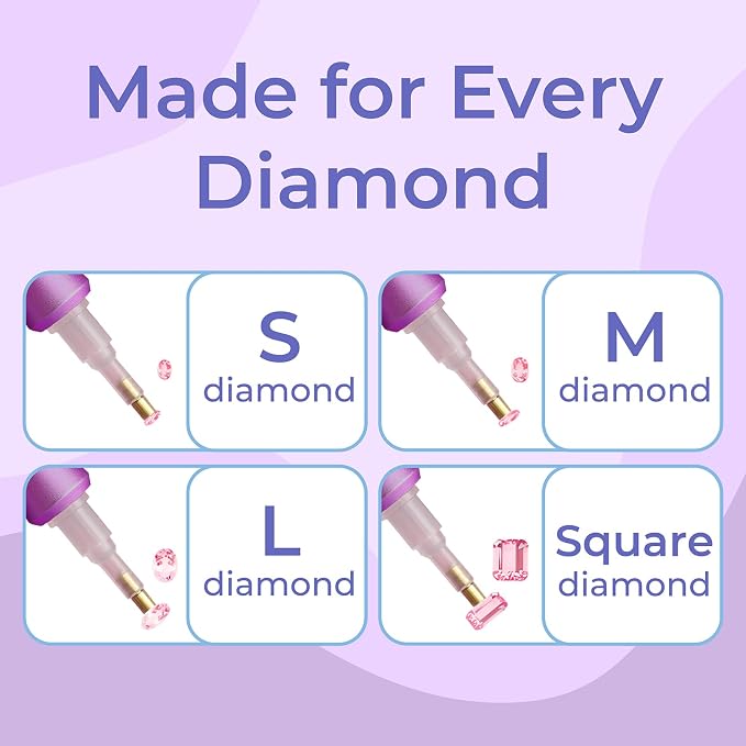 Electric Diamond Painting Pen Vacuum Drill Tool Kit, Diamond Art Pens No Wax Needed with Accessories, Storage Case, Dot Painter Vacuum Pen for Diamond Painting Art Electric Pen for Adults (Purple)