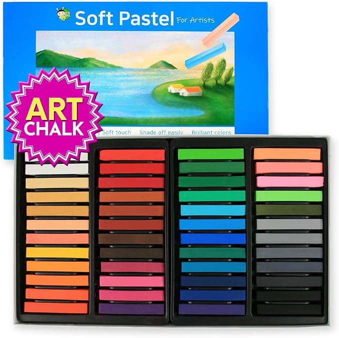 HA SHI Soft Chalk Pastels, 48 Assorted Colors, Soft Art Supplies for Artists, Professional Drawing Media, Stick Pastel for Advanced Users, DIY Beauty Nail Art, Pan Chalk Pastels