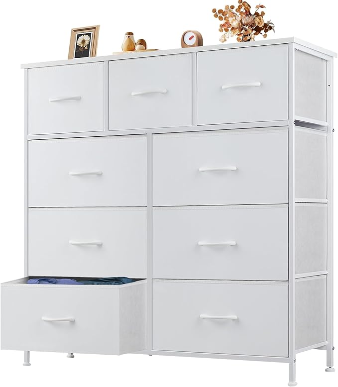 OLIXIS 9 Drawer Dresser for Bedroom, Closet Organizers and Storage, White