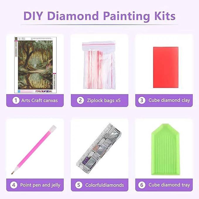 XUCNWL Diamond Art Kits for Adults,Forest Diamond Painting for Beginners