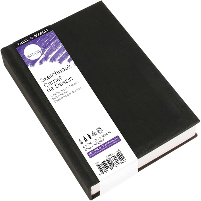Daler-Rowney Simply... Sketchbook, Soft White, 110 Sheet, 4x6 inch