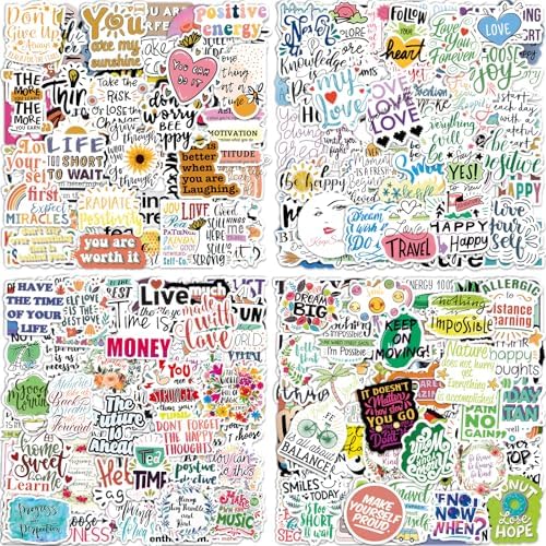 300 PCS Inspirational Stickers for Adults, Scrapbook Vision Board Supplies | Motivational Stickers for Water Bottles Laptop, Positive Mental Health Quote Vinyl Stickers for Teens Kids Teachers Students