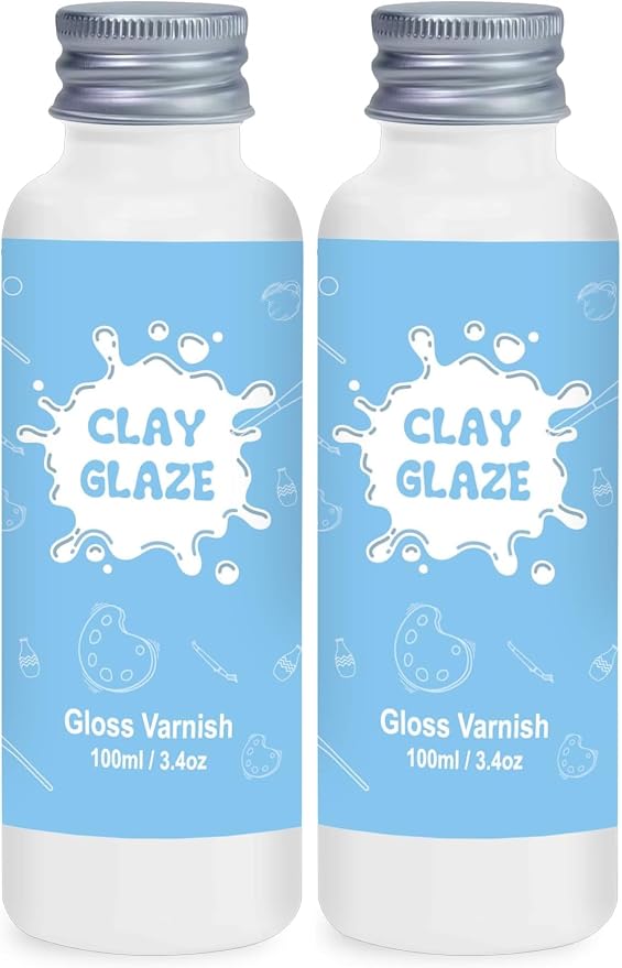 100ml Air Dry Clay Glaze, Protect Clay Surfaces,Delivers Gloss Glaze Effect (Pack of 2)