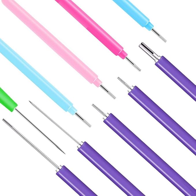 12 Pack Paper Quilling Tools Set, Slotted Needle Pens with Tweezers