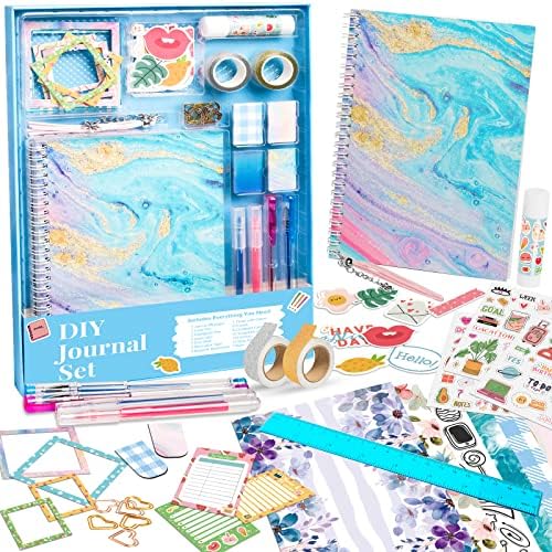 ABERLLS DIY Journal Kit for Girls, Birthday Gift for 6 7 8 9 10 11 12 Year Old Girl, Art Crafts Kits for Tween Teenage Kids, Scrapbook Diary Supplies Toy Set