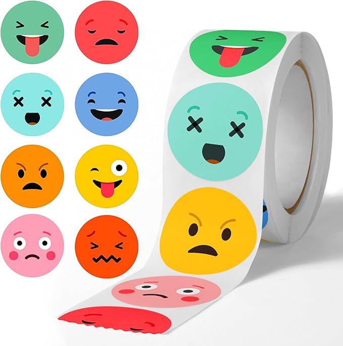 500Pcs Smiley Face Sticker Reward Stickers Rolls