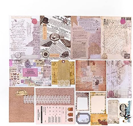 Aldieco 260pcs Vintage Scrapbooking Stickers Pack, DIY Retro Journaling Supplies Stickers kit,Scrapbook Paper Accessories,Coffee Scrap Book Washi Paper Stickers(nuanjushouji)