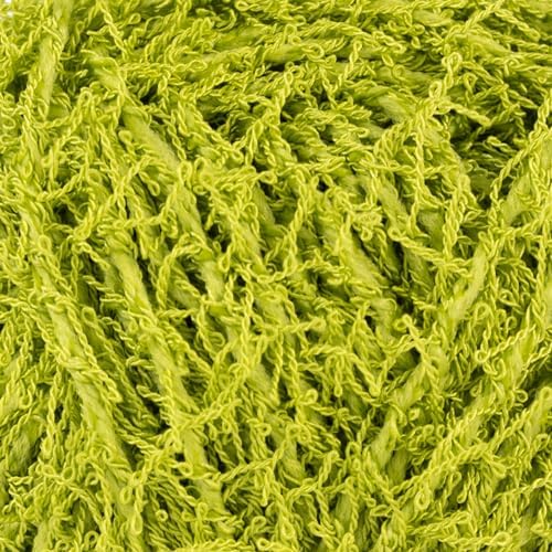 Makromecity Bubble Scrubby Yarn - 100% Premium Polyester Yarn for Crocheting and Knitting - 3.5 Oz (100g), 98 Yds (90m) - Ideal for Dishcloths, Crafting & Bath Washcloths (Grass, 3 Skeins)