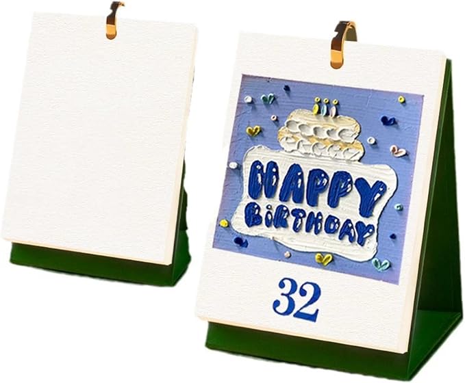 DIY Cover Sketchbook, Mini Sketchbook for Drawing, Blank Desk Calendar Sketch Book, Oil Pastel Hand-Painted 3D Book, for Note Taking, Painting, Study Work, Projects, Recipe Cards (1Pcs)