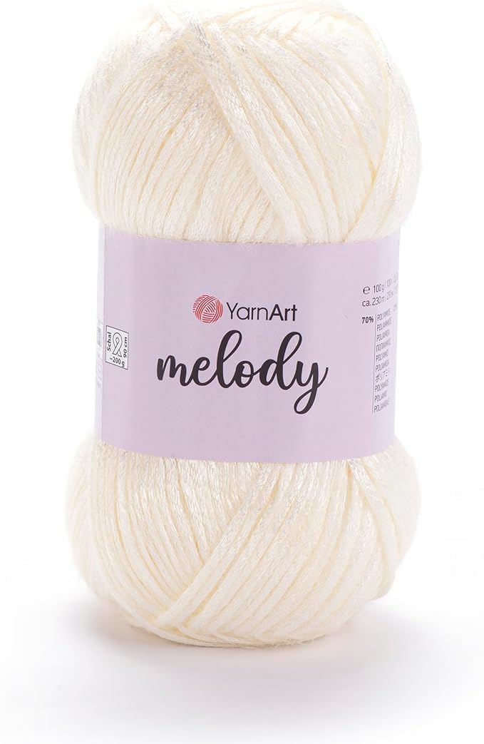 YarnArt Melody Variegated Chainette – Metallic Sheen Fiber for Knitting, Crochet & Embroidery, 100g (3.5 oz) Skein, 230m (251 yd), Premium Blend of 70% Polyamide 21% Acrylic 9% Wool (880)