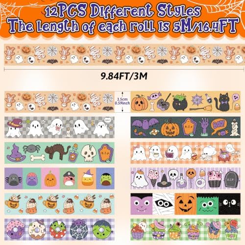Halloween Cute Washi Tape for DIY Craft Gift Wrapping Scrapbook
