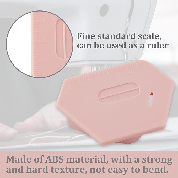 3 Pcs Magnetic Seam Guide for Sewing Machine, Polygonal Multifucntional Seam Guide Hemmer with Scale, Sewing Quilting Supplies Accessories (Pink/Green/Orange)