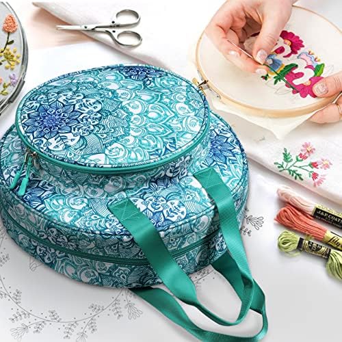 FINPAC Embroidery Project Bag, Embroidery Kits Storage Carrying Tote Bag