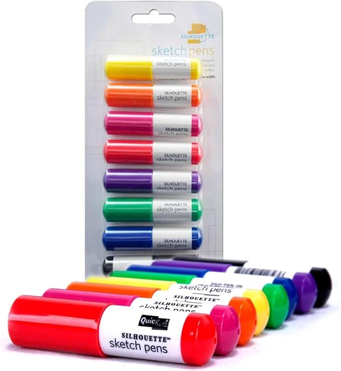 Silhouette Sketch Pens Set - 8 Basic Colors for Cameo, Portrait & Curio