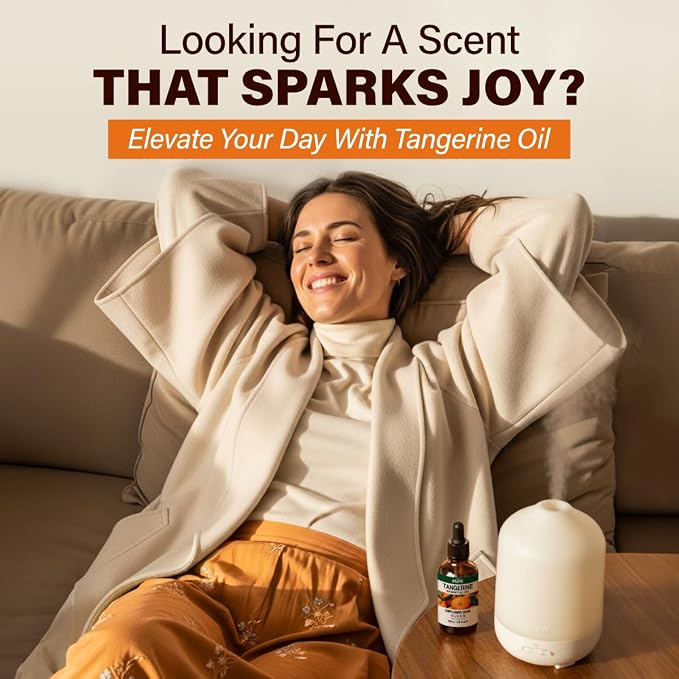 Kukka 100% Pure Tangerine Essential Oil for Skin, Diffuser, 1.02 Fl Oz | Tangerine Oil for Aromatherapy, Body Care, DIY Perfume, Sweet Citrus Scent for Relaxation & Restful Nights